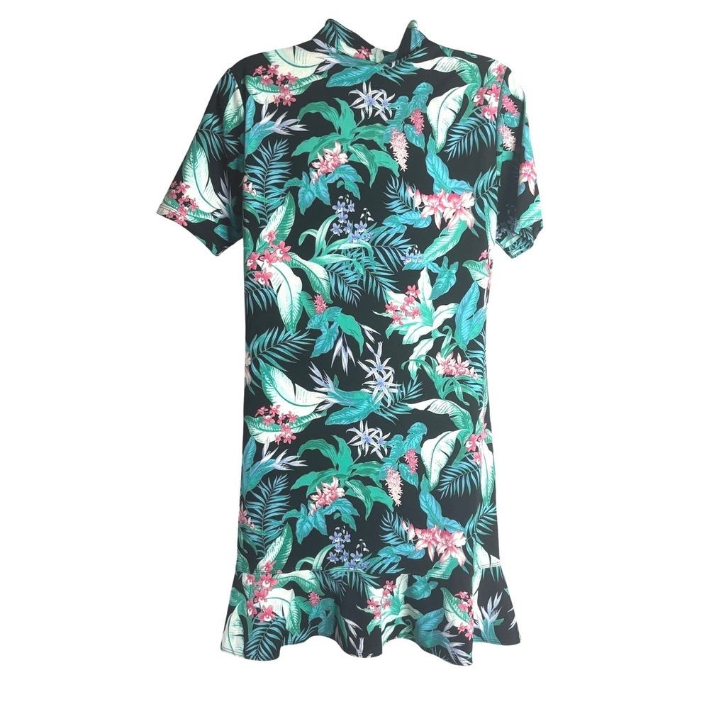 Tommy Bahama | Golf Dress & Shorts Tropical Floral Quarter Zip Black | Size L - Picture 4 of 9